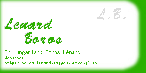 lenard boros business card